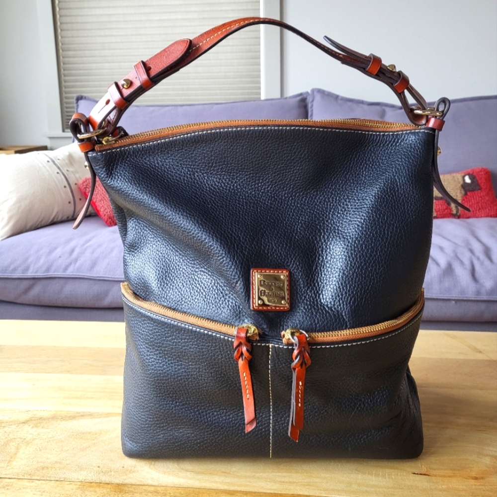 Dooney & Bourke Pebble Grain Leather Satchel, Black